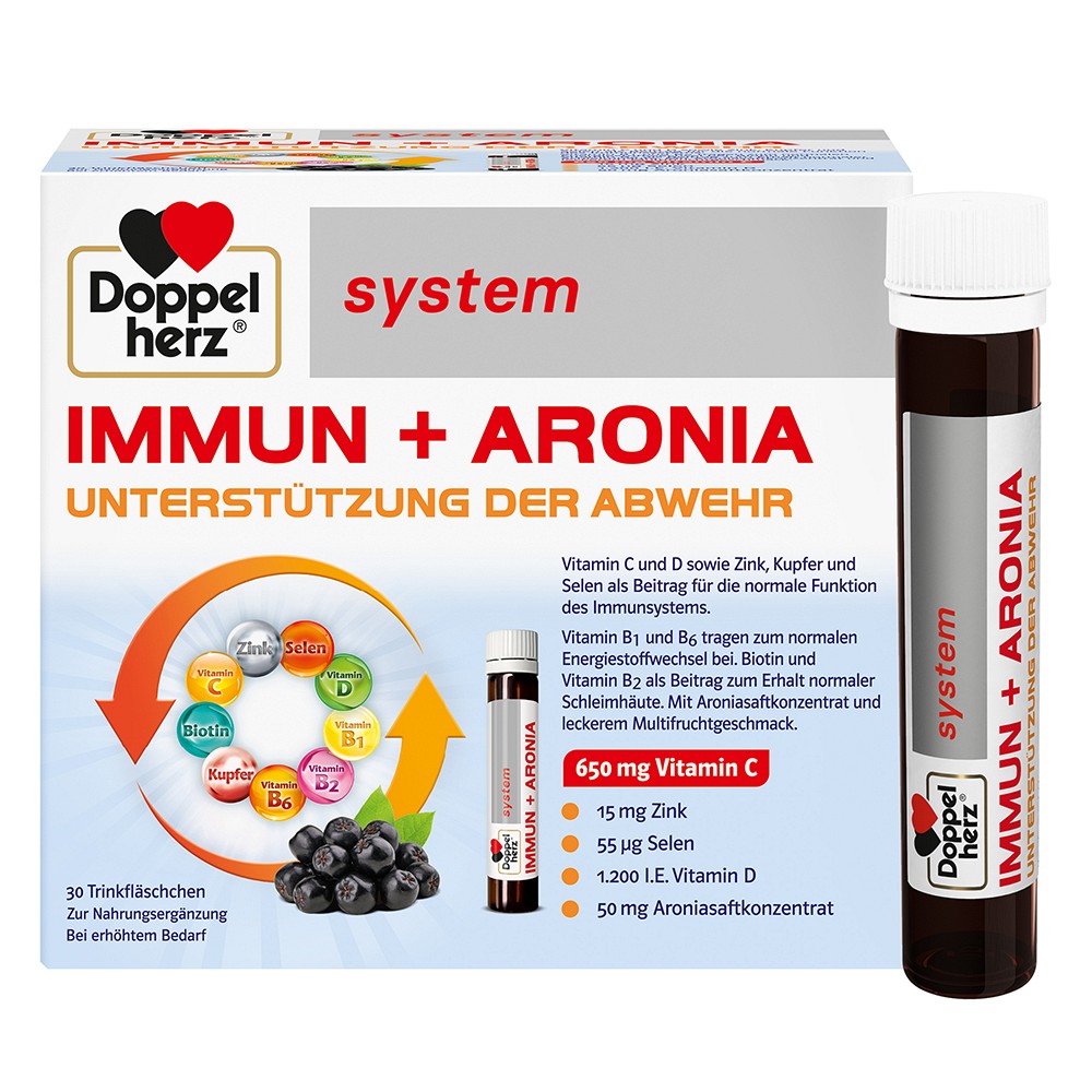 DOPPELHERZ Immun+Aronia system Ampullen - 30Stk - Mikronährstoffe