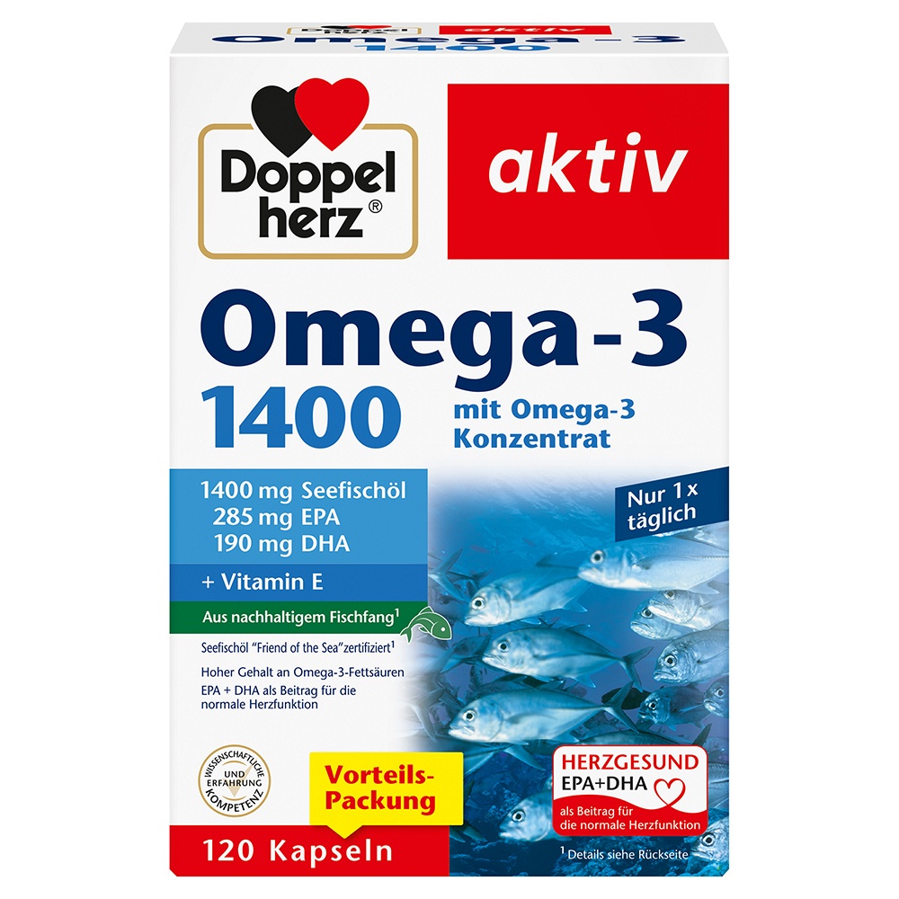 DOPPELHERZ Omega-3 1.400 Kapseln - 120Stk - Herz-Kreislauf