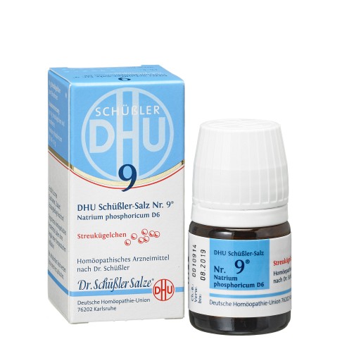 BIOCHEMIE DHU 9 Natrium phosphoricum D 6 Globuli - 10g - DHU Schüßler Salz Nr.9
