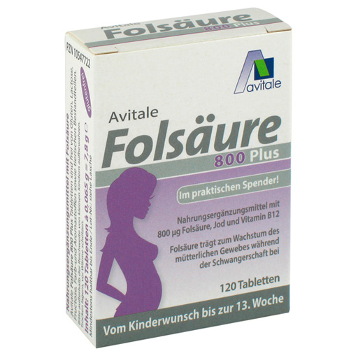 Folacin, Vitamin B-9 Folsäure Tabletten 400mcg 240 Tabletten einer pro Tag 