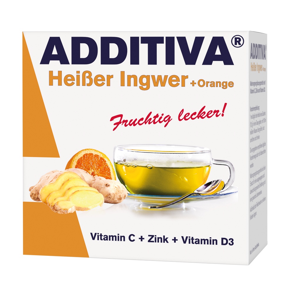 ADDITIVA heißer Ingwer+Orange Pulver Sachets - 120g