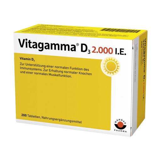 VITAGAMMA D3 2.000 I.E. Vitamin D3 NEM Tabletten - 200Stk - Abwehrkräfte
