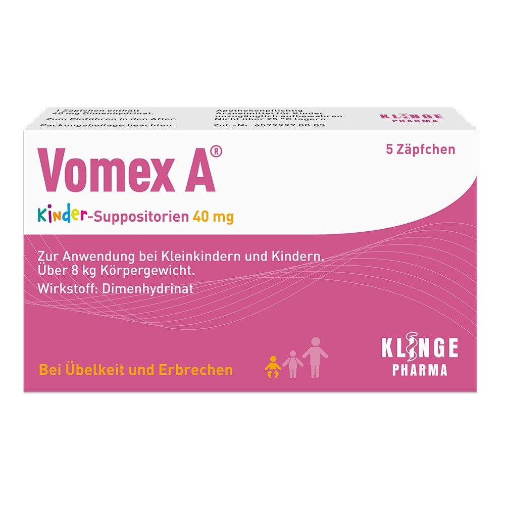 VOMEX A Kinder-Suppositorien 40 mg - 5Stk - Erkältung & Fieber