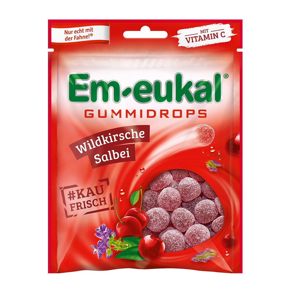 EM-EUKAL Gummidrops Wildkirsche-Salbei zuckerhalt. - 90g - Em-Eukal®