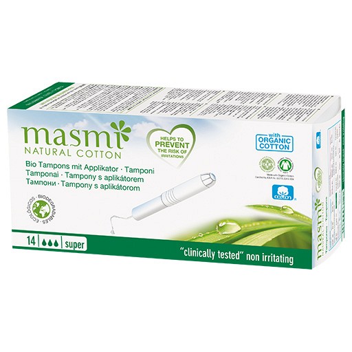 BIO TAMPONS Super m.Applik.100% Bio-Baumw.MASMI - 14Stk