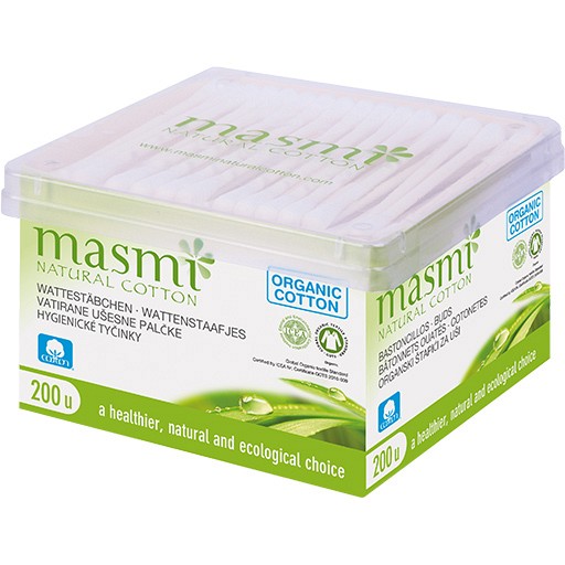 BIO KOSMETIKSTÄBCHEN 100% Bio-Baumwolle MASMI - 200Stk