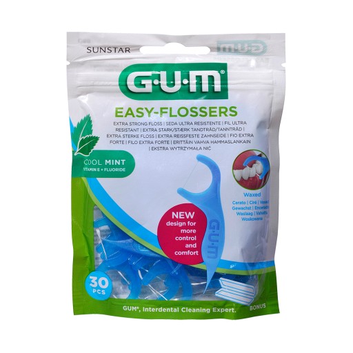 GUM EASY-FLOSSERS Zahnseidesti.gew.mint+Reise-Et. - 30Stk - GUM
