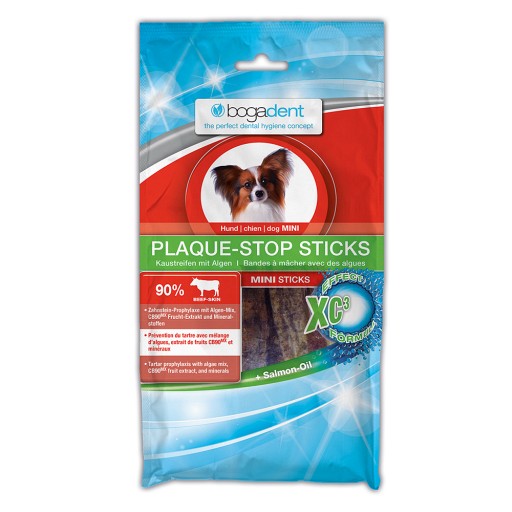 BOGADENT PLAQUE-STOP Sticks mini f.Hunde - 100g