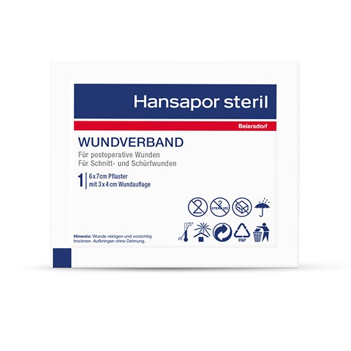 HANSAPOR steril Wundverband 6x7 cm - 1Stk - Hansaplast