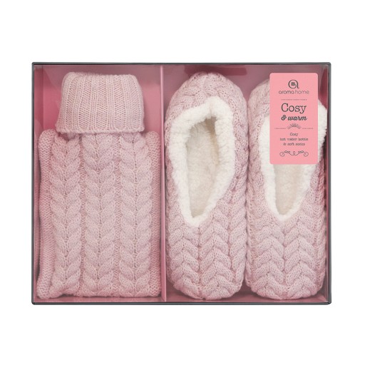 PANTOFFEL & Wärmflasche rosa/creme - 1Stk