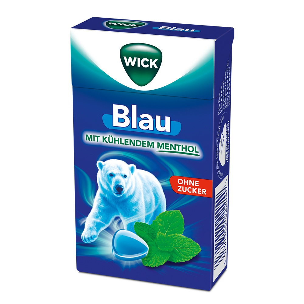WICK BLAU Menthol Bonbons o.Zucker Clickbox - 46g
