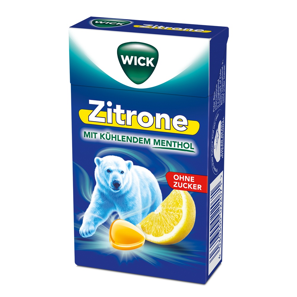 WICK Zitrone & nat.Menthol Bonb.o.Zucker Clickbox - 46g