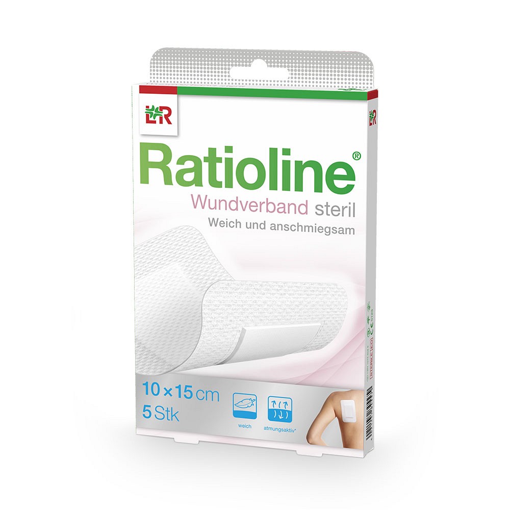 RATIOLINE Wundverband 15x10 cm steril - 5Stk - SENSITIV