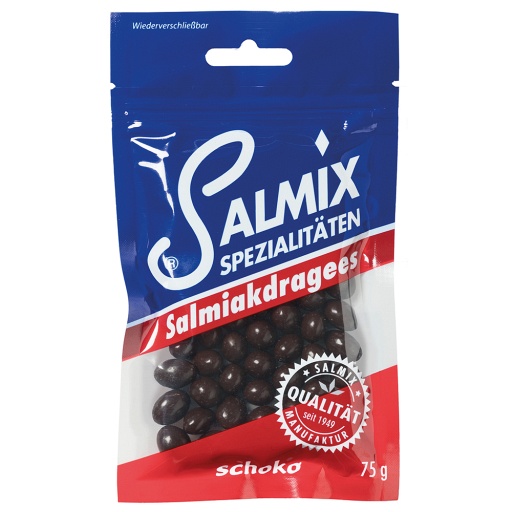 SALMIX Salmiakdragees Schoko - 75g - Bonbons