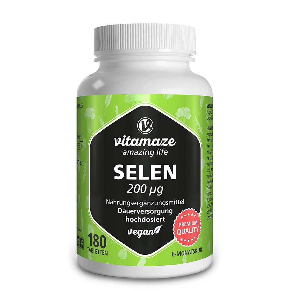 SELEN 200 µg hochdosiert vegan Tabletten - 180Stk - Vegan