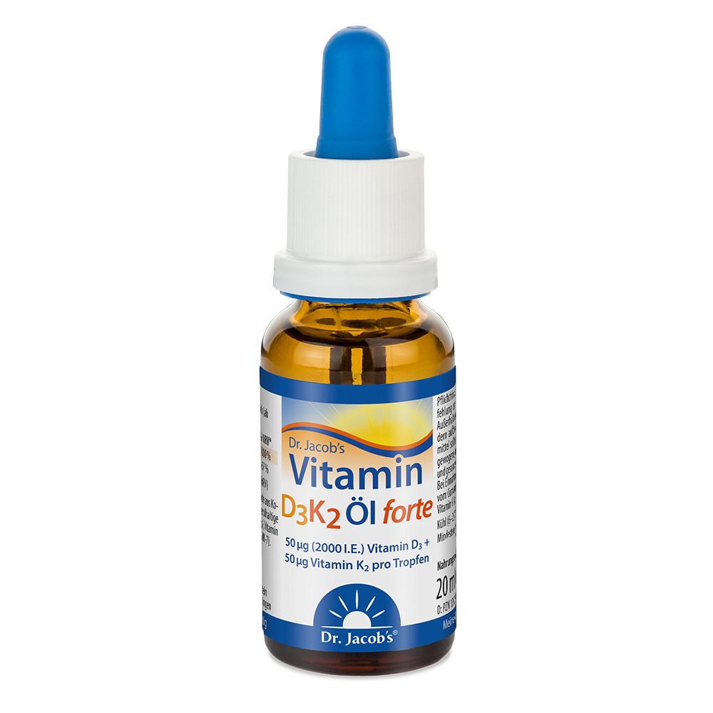 VITAMIN D3K2 Öl forte 2000 I.E. D3+K2 Dr.Jacob\'s - 20ml - Abwehrkräfte