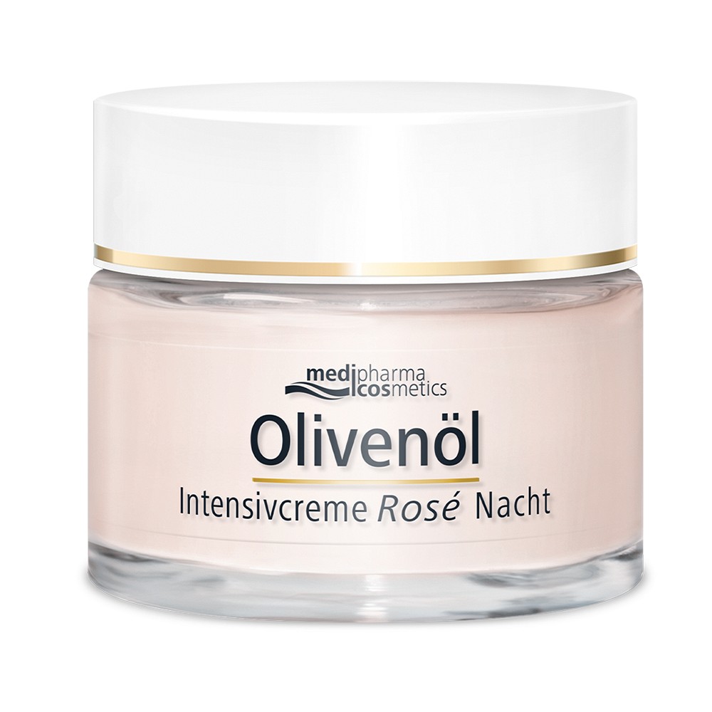 OLIVENÖL INTENSIVCREME Rose Nachtcreme - 50ml - Trockene Haut
