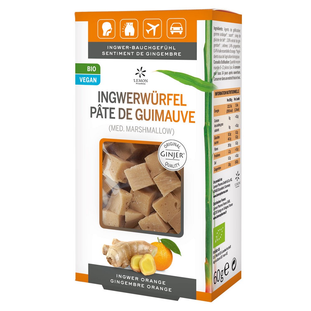 INGWER GINJER Ingwerwürfel Orange - 60g - Homöopathie & Natur