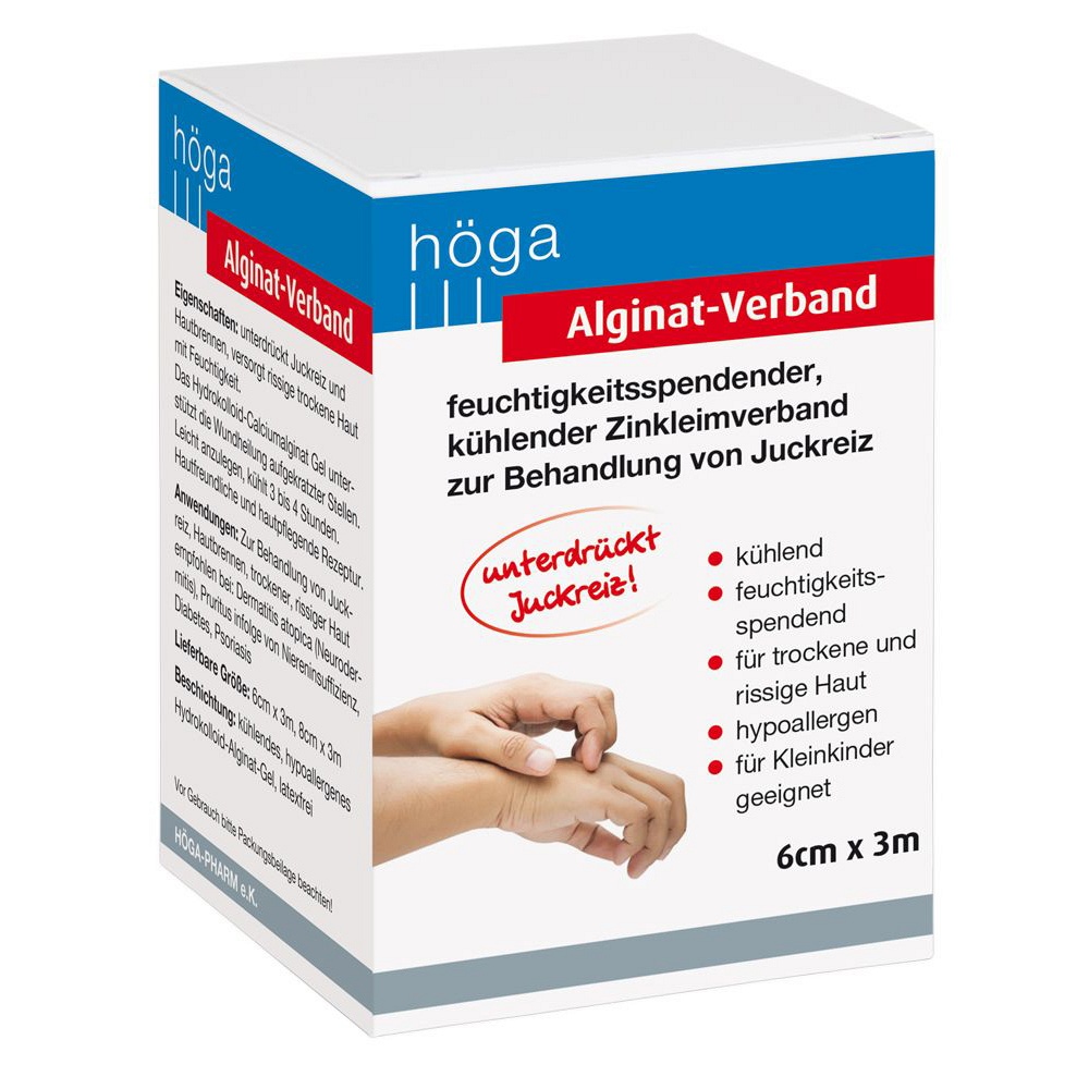 ALGINAT-Verband 6 cmx3 m kühlender Zinkleimverband - 1Stk
