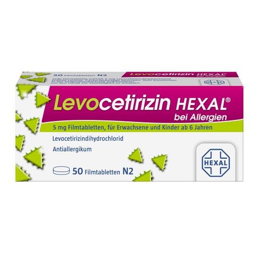 LEVOCETIRIZIN HEXAL bei Allergien 5 mg Filmtabl. - 50Stk