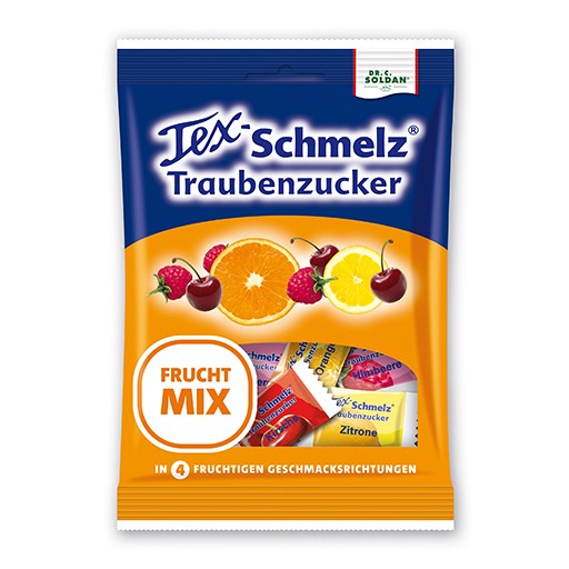 SOLDAN Tex Schmelz Traubenzucker Frucht-Mix Beutel - 75g - Tex Schmelz® Traubenzucker