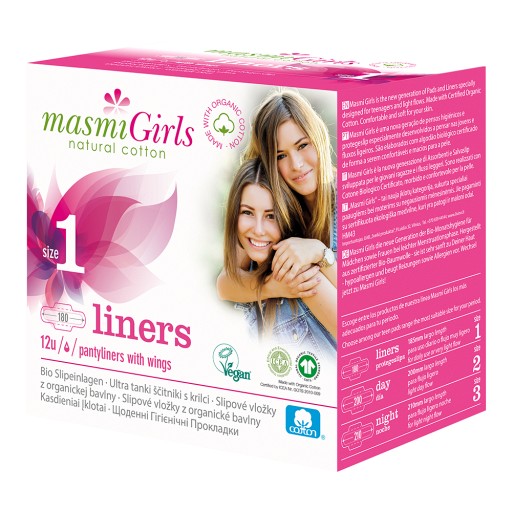 BIO SLIPEINLAGEN girls 1 Bio-Baumwolle MASMI - 12Stk