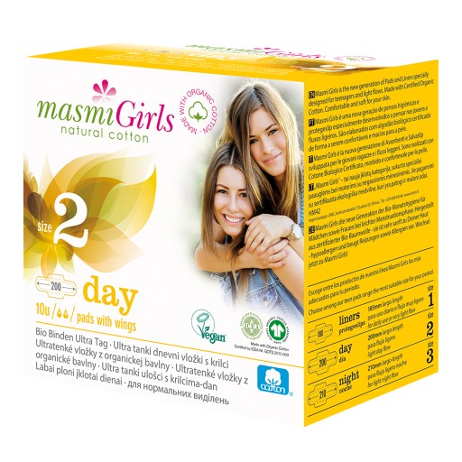 BIO BINDEN girls 2 ultra Tag Bio Baumwolle MASMI - 10Stk