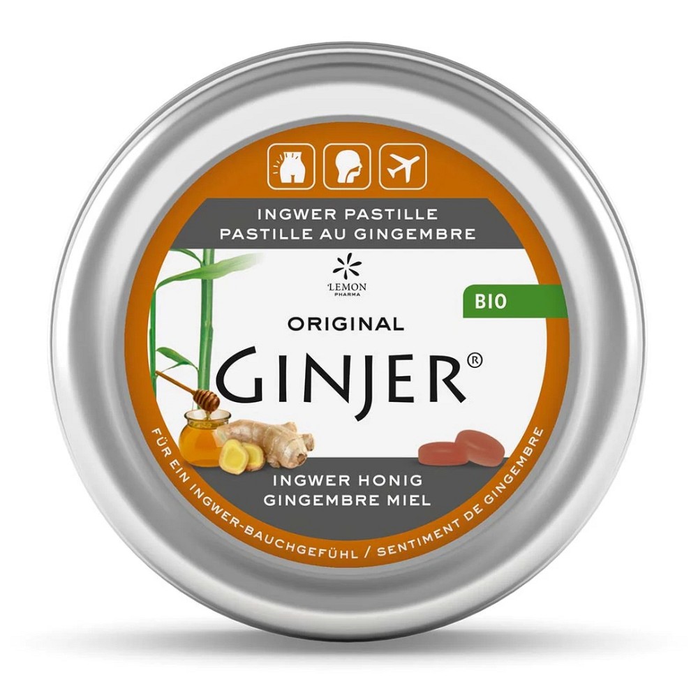 INGWER GINJER Pastillen Bio Honig - 40g - Ingwer Ginjer Original - Die Kraft der Knolle