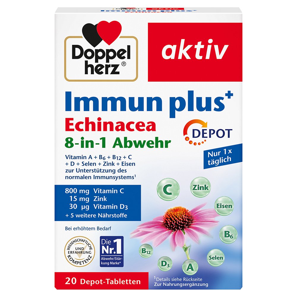 DOPPELHERZ Immun plus Echinacea Depot Tabletten - 20Stk - Immunsystem & Zellschutz