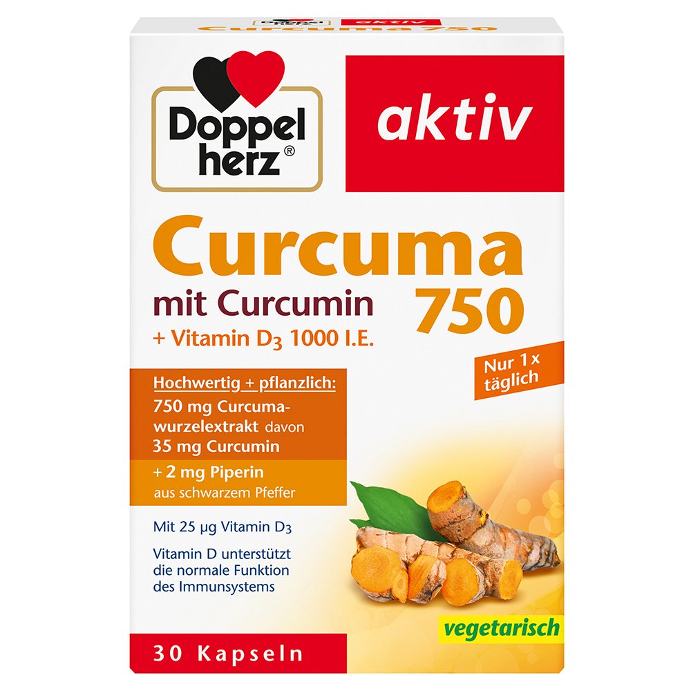 DOPPELHERZ Curcuma 750 Kapseln - 30Stk - Immunsystem & Zellschutz