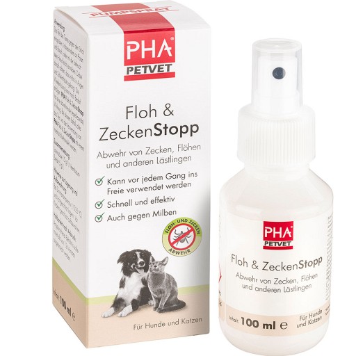 PHA Floh & ZeckenStopp Pumpspray f.Hunde/Katzen - 100ml - Floh- & Zeckenschutz