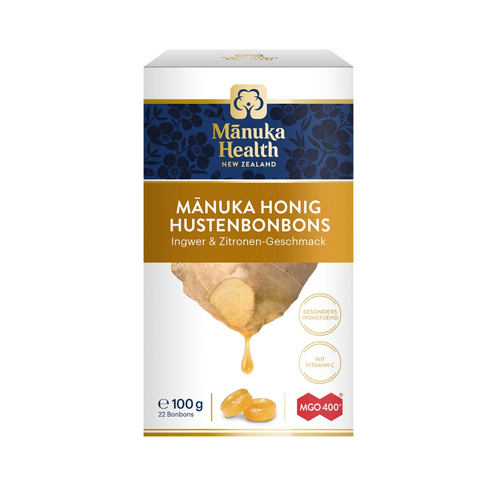 MANUKA HEALTH MGO 400+ Lutschbonb.Ingwer-Zitrone - 100g - Erkältung
