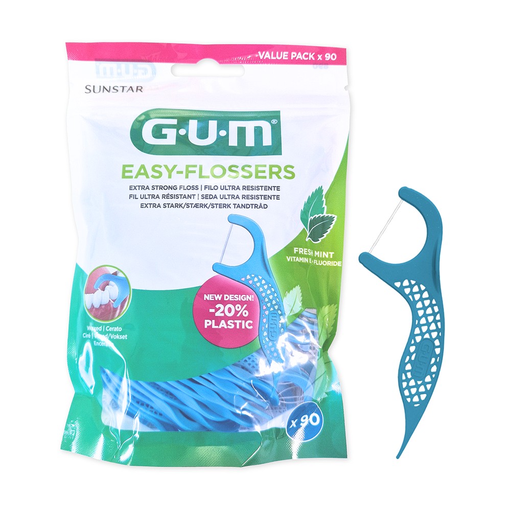 GUM EASY-FLOSSERS Zahnseide inkl.Halter - 90Stk - GUM