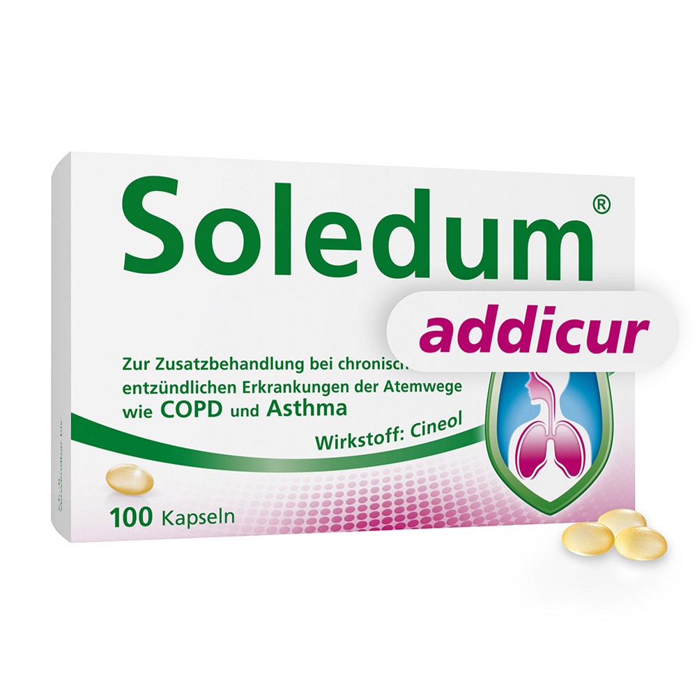 SOLEDUM addicur 200 mg magensaftres.Weichkapseln - 100Stk - Bronchitis