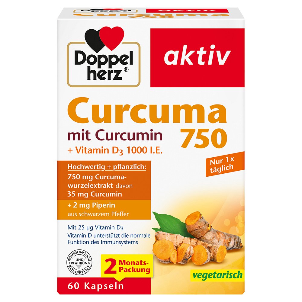 DOPPELHERZ Curcuma 750 Kapseln - 60Stk - Immunsystem & Zellschutz