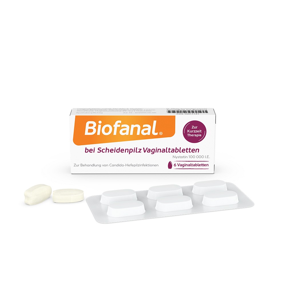 BIOFANAL bei Scheidenpilz 100 000 I.E. Vaginaltab. - 6Stk - Scheidenpilz
