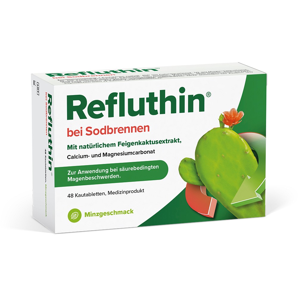 REFLUTHIN bei Sodbrennen Kautabletten Minze - 48Stk