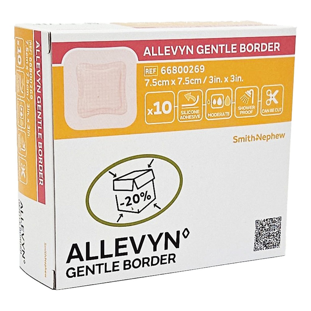 ALLEVYN Gentle Border 7,5x7,5 cm Schaumverb. - 10Stk