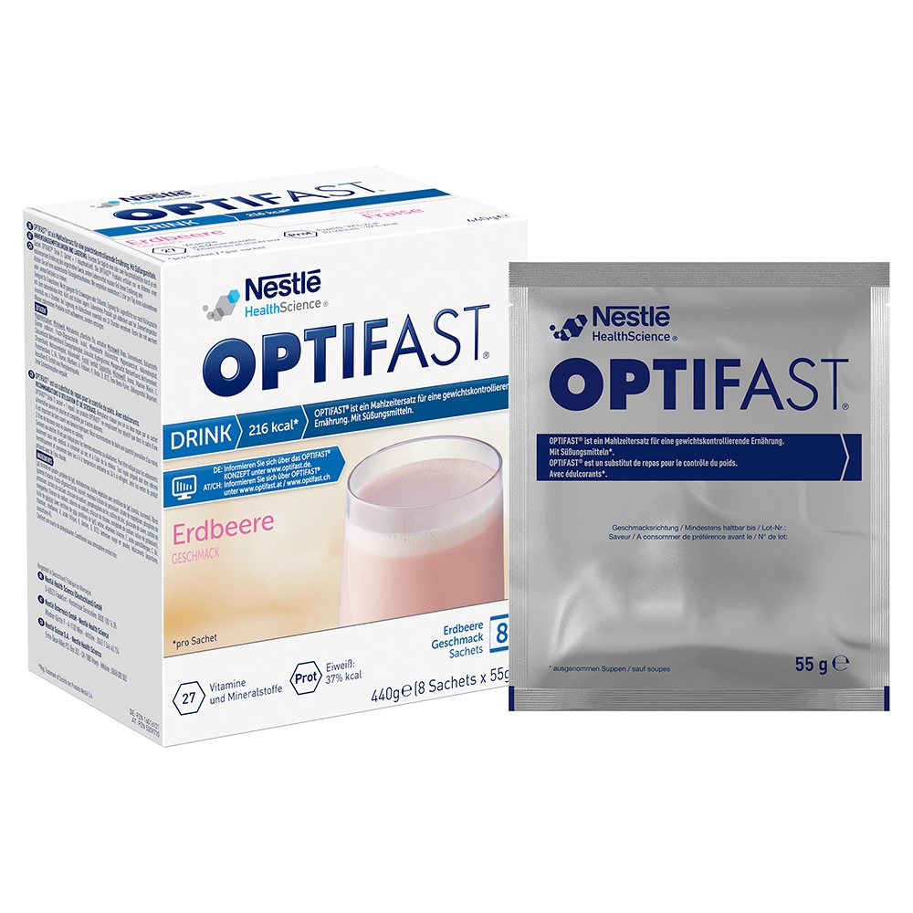 OPTIFAST Drink Erdbeere Pulver - 8X55g - OPTIFAST