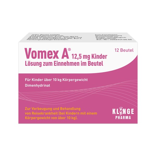 VOMEX A 12,5 mg Kinder Lsg.z.Einnehmen im Beutel - 12Stk - Erkältung & Fieber