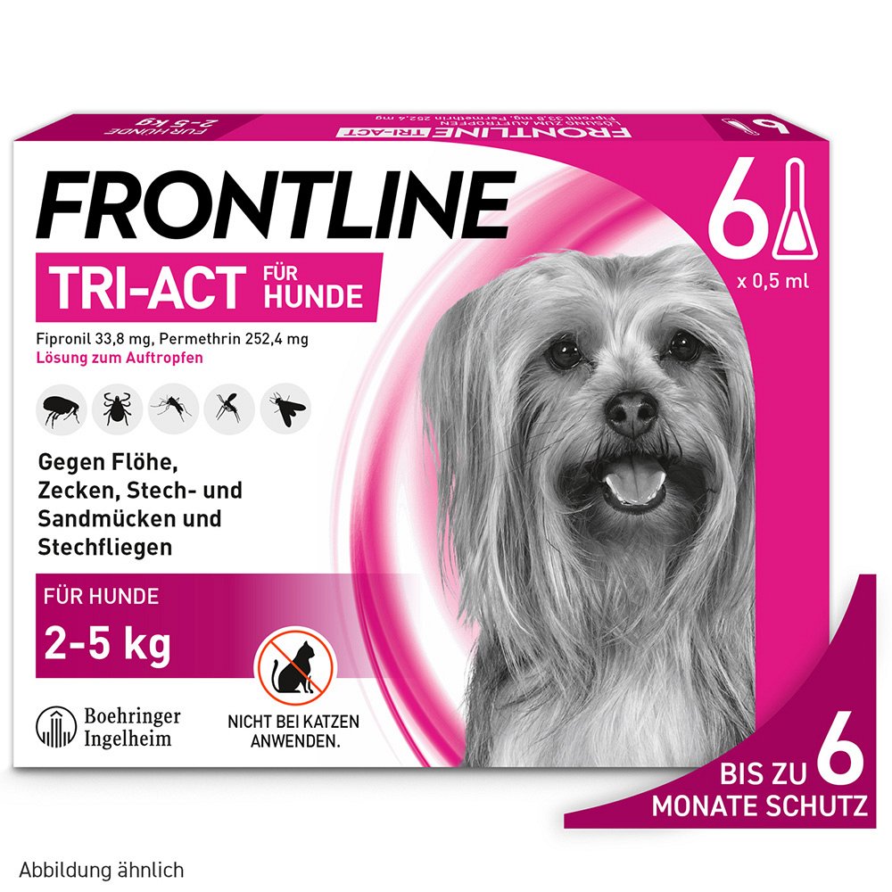 FRONTLINE Tri-Act Lsg.z.Auftropfen f.Hunde 2-5 kg - 6Stk - Tiergesundheit