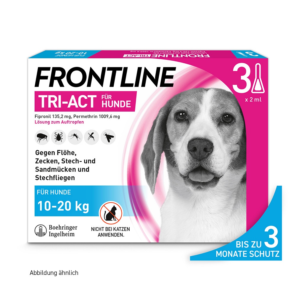 FRONTLINE Tri-Act Lsg.z.Auftropfen f.Hunde 10-20kg - 3Stk - Frontline® gegen Zecken & Parasiten
