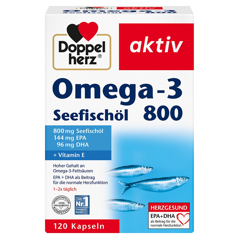 DOPPELHERZ Omega-3 Seefischöl 800 aktiv Kapseln - 120Stk - Herz-Kreislauf