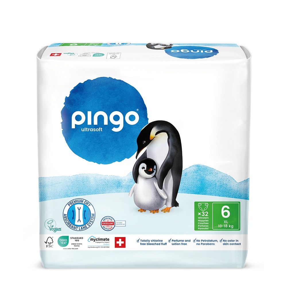 BIO WINDELN Nr.6 XL 13-18 kg Pinguin PINGO SWISS - 32Stk