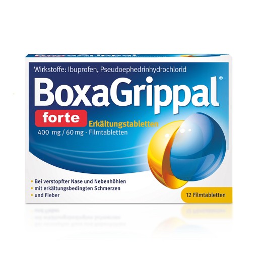 BOXAGRIPPAL forte Erkältungstab. 400 mg/60 mg FTA - 12Stk - BoxaGrippal
