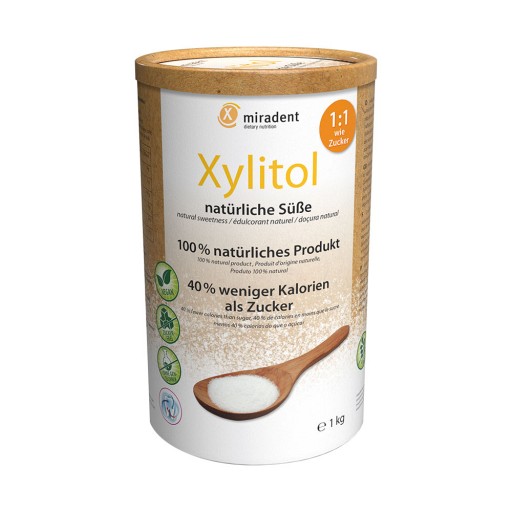 MIRADENT Xylitol Zuckerersatz Pulver - 1000g - Zahn- & Mundpflege