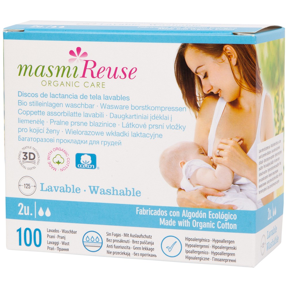 BIO STILLEINLAGEN waschbar Bio Baumwolle MASMI - 2Stk