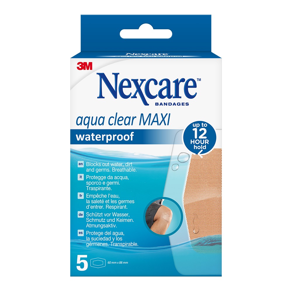 NEXCARE Aqua Clear maxi waterproof 6x8,8 cm - 5Stk
