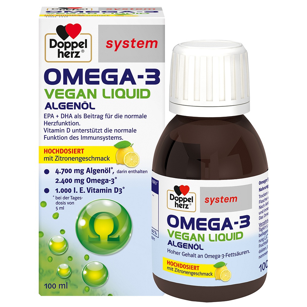 DOPPELHERZ Omega-3 vegan Liquid system - 100ml - Doppelherz® System