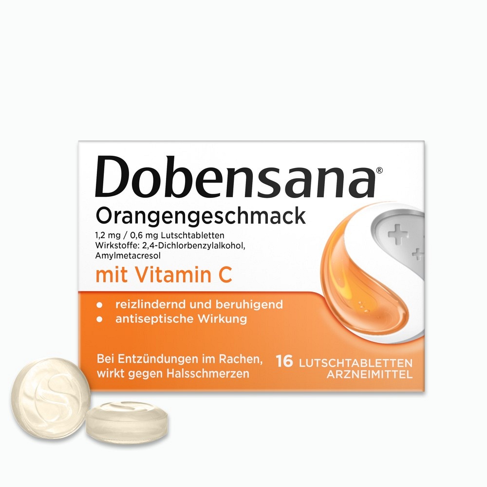 DOBENSANA Orangengeschmack 1,2mg/0,6mg Lutschtabl. - 16Stk - Dobensana